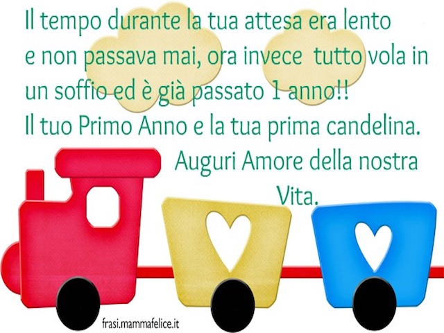 Il tempo durante la tua attesa era lento e non passava mai, ora invece tutto vola in un soffio ed è già passato 1 anno! Il tuo primo anno e la tua prima candelina. Auguri amore della nostra vita