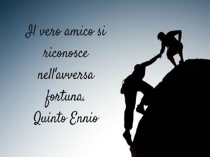 Il vero amico si riconosce nell'avversa fortuna.(Quinto Ennio)