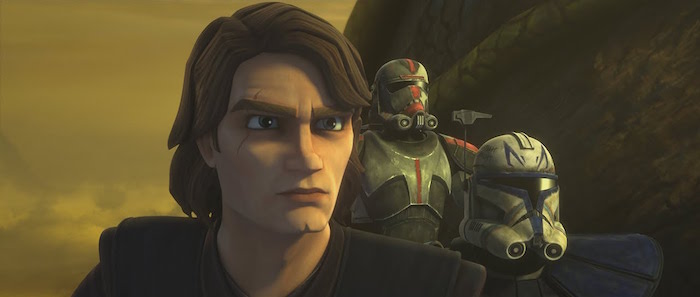 Anakin, Rex e un membro della Bad Batch nella puntata precedente