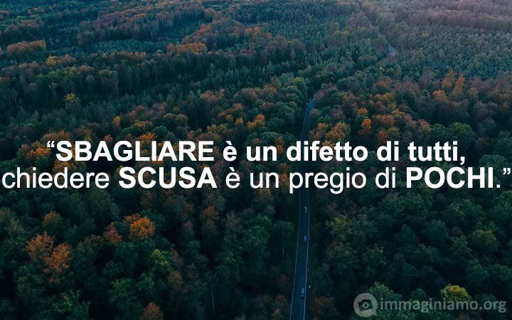 Sbagliare è un difetto di tutti, chiedere scusa è un pregio di pochi.