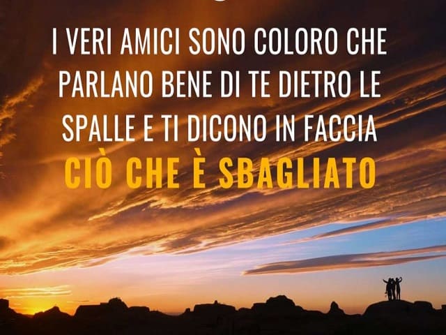 I veri amici sono coloro che parlano bene di te dietro le spalle e ti dicono in faccia ciò che è sbagliato.
