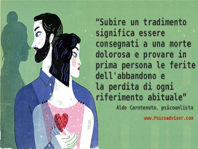 Subire un tradimento significa essere consegnati a una morte dolorosa e provare in prima persona le ferite dell'abbandono e la perdita di ogni riferimento abituale. (Aldo Carotenuto)