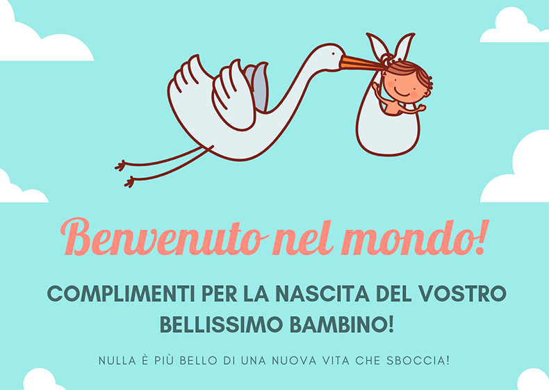 Bevenuto nel mondo! Complimenti per la nascita del vostro bellissimo bambino! Nulla è più bello di una vita che sboccia