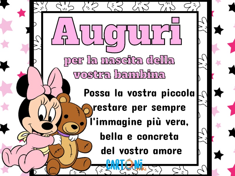 Auguri per la nascita della vostra bambina. Possa la vostra piccola restare per sempre l'immagine più vera, bella e concreta del vostro amore.