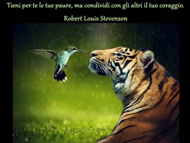 Tieni per te le tue paure, ma condividi con gli altri il tuo coraggio.(Robert Louis Stevenson)