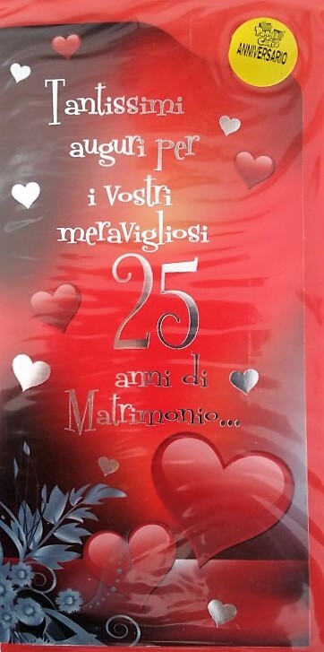 Tantissimi auguri per i vostri meravigliosi 25 anni di matrimonio