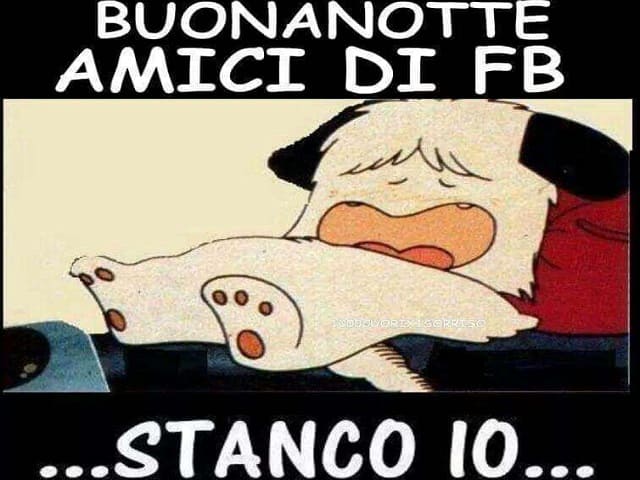 Buonanotte amici di FB... stanco io...