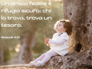 Un amico fedele è rifugio sicuro: chi lo trova, trova un tesoro.(Bibbia, Siracide 6:14)