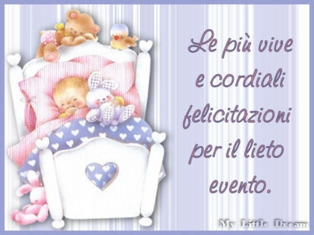 Le più vive e cordiali felicitazioni per il lieto evento
