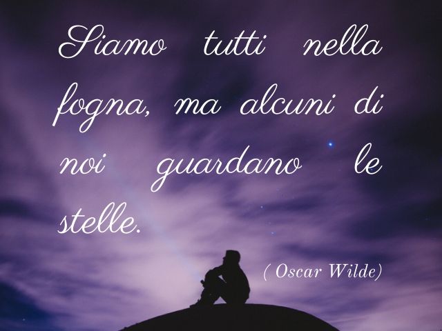 Siamo tutti nella fogna, ma alcuni di noi guardano le stelle.(Oscar Wilde)