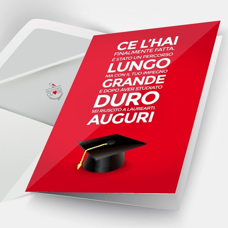 Ce l’hai finalmente fatta. E’ stato un percorso lungo ma con il tuo impegno grande e dopo aver studiato duro, sei riuscito a laurearti. Auguri