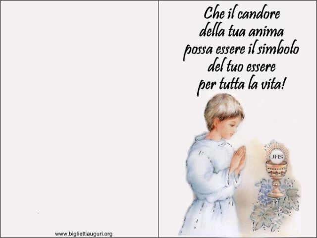 Che il candore della tua anima possa essere il simbolo del tuo essere per tutta la vita!