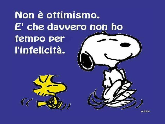 Non è ottimismo, è che davvero non ho tempo per l'infelicità.