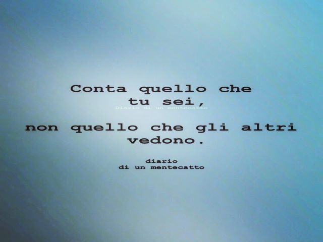 Conta quello che tu sei, non quello che gli altri vedono. (Diario di un mentecatto)
