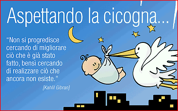 Aspettando la cicogna... Non si progredisce cercando di migliorare ciò che è già stato fatto, bensì cercando di realizzare ciò che ancora non esiste. (Kahli Gibran)