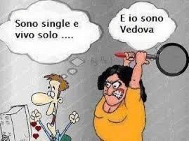 - Sono single e vivo solo...-E io sono vedova.