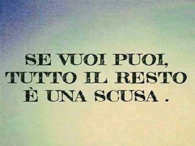 Se vuoi puoi. Tutto il resto è una scusa.