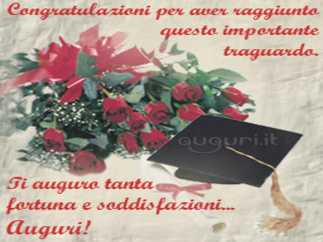 Congratulazioni per aver raggiunto questo importante traguardo. Ti auguro tanta fortuna e soddisfazioni…auguri!