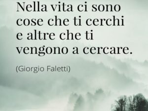 Nella vita ci sono cose che ti cerchi e altre che ti vengono a cercare.(Giorgio Faletti)