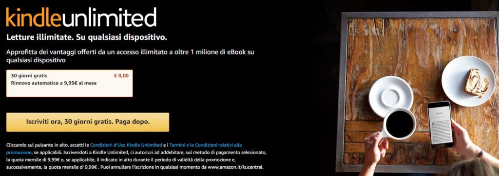 La promozione Kindle unlimited di Amazon