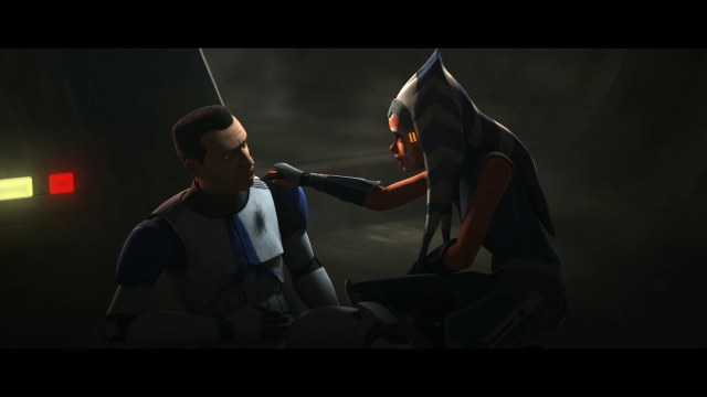 Ahsoka e un soldato ferito.Fonte: Toonado