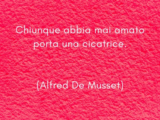 Chiunque abbia mai amato porta una cicatrice.(Alfred De Musset)