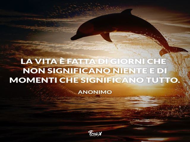 La vita è fatta di giorni che non significano niente e di momenti che significano tutto.