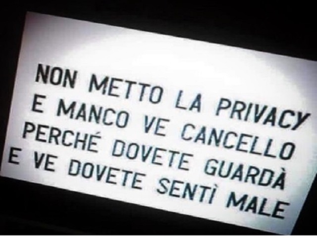 Non metto la privacy e manco ve cancello perché dovete guardà e ve dovete sentì male.