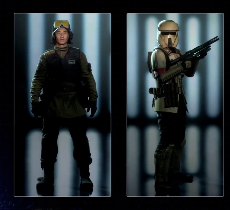 I modelli in-game degli Shoretroopers Imperiali e dei Pathfinders Ribelli