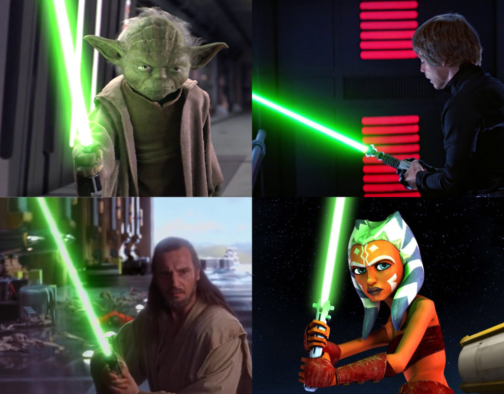 Personaggi con spada laser Verde