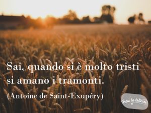 Sai, quando si è molto tristi si amano i tramonti.(Antoine de Saint-Exupéry)