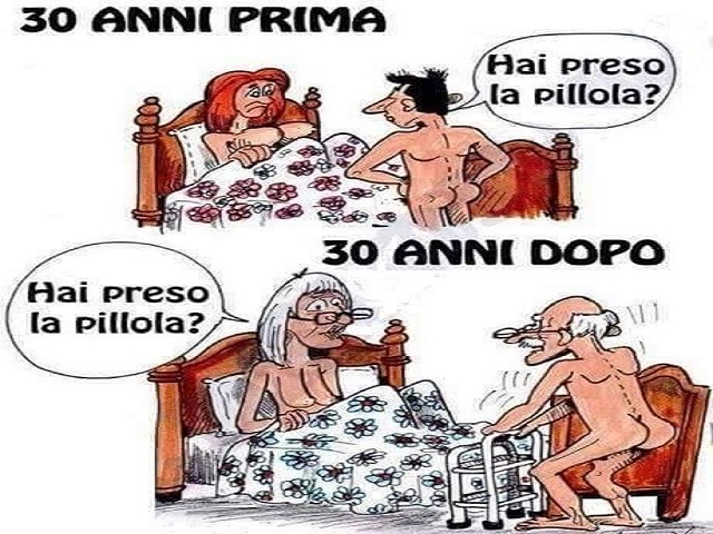30 anni prima lui a lei: Hai preso la pillola? 30 anni dopo lei a lui: Hai preso la pillola?