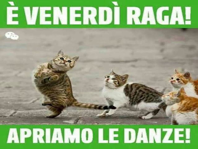 è venerdì raga! Apriamo le danze!