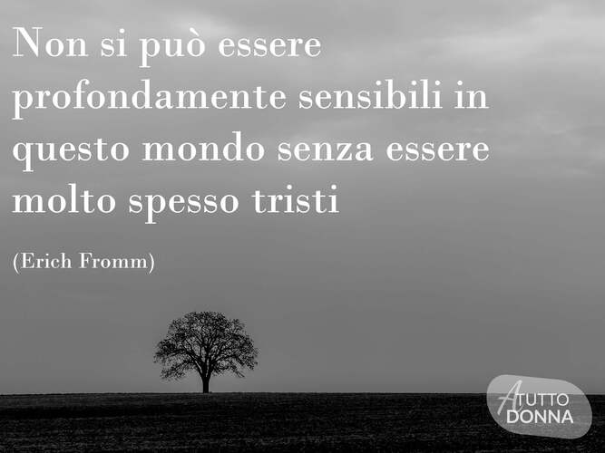 Non si può essere profondamente sensibili in questo mondo senza essere molto spesso tristi. (Erich Fromm)