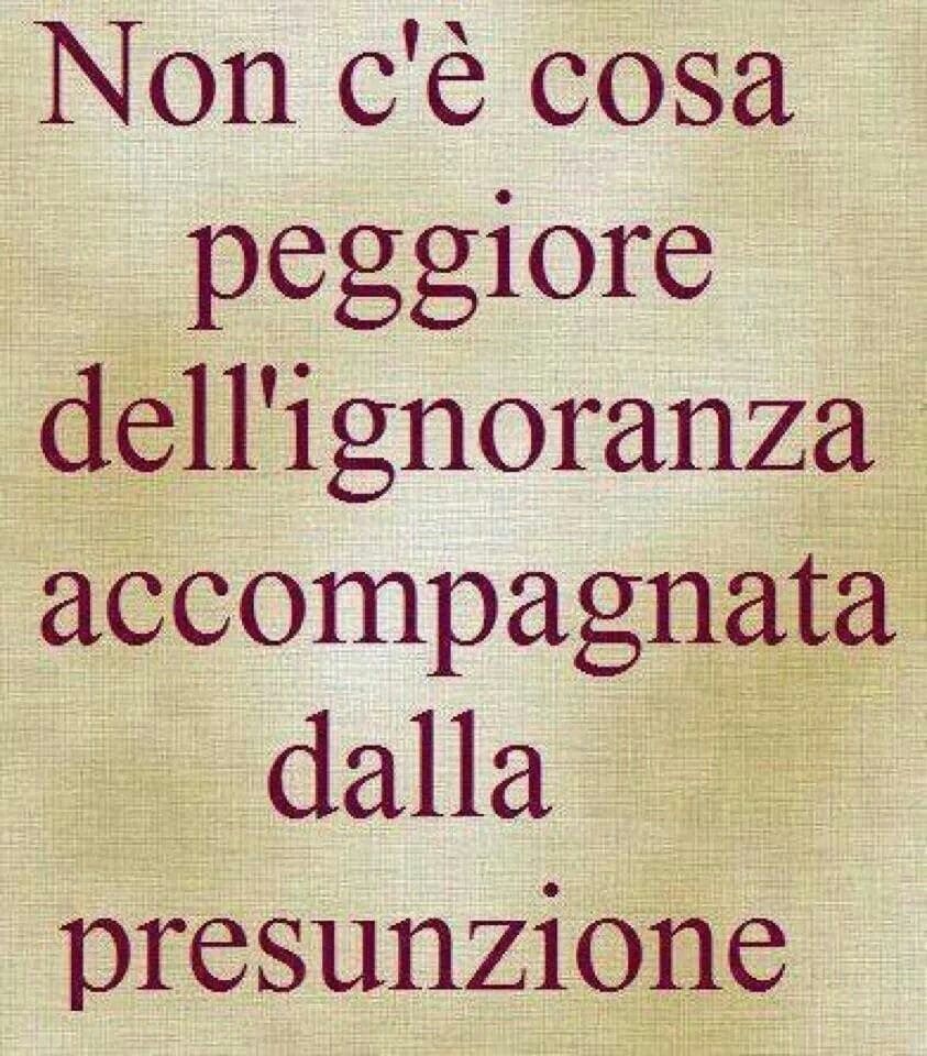Non c'è cosa peggiore dell'ignoranza accompagnata dalla presunzione.