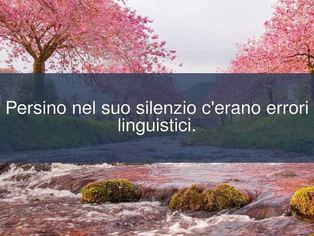 Persino nel suo silenzio c'erano errori linguistici.