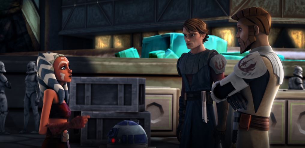 Il primo incontro tra i personaggi su Christophsis, nel film di The Clone Wars
