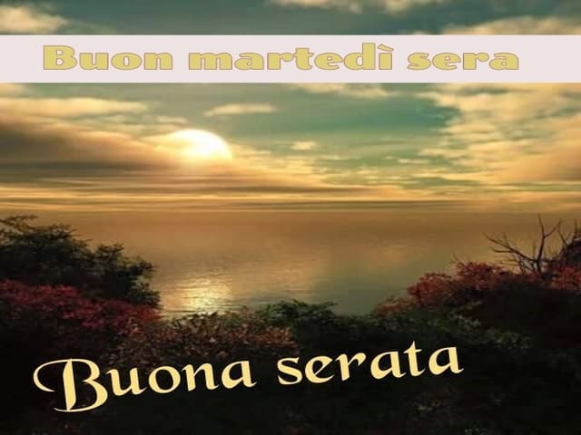 Buon martedì sera. Buona serata