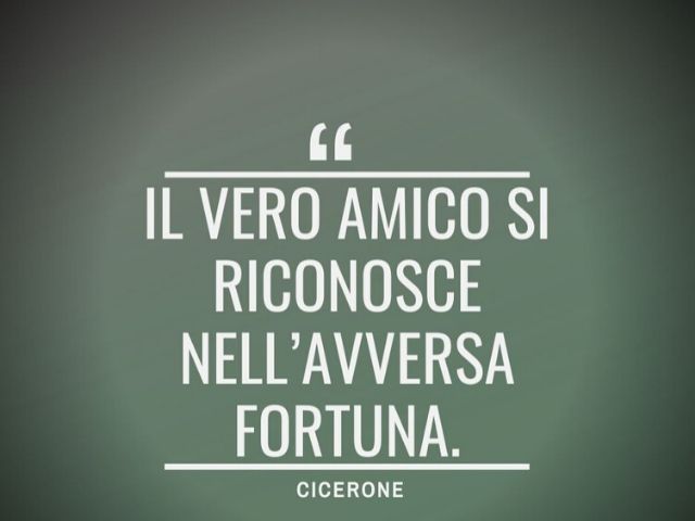 Il vero amico si riconosce nell'avversa fortuna(Cicerone)