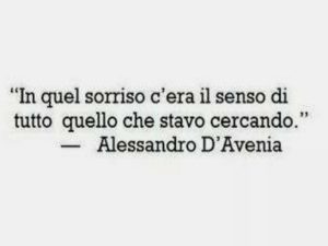 In quel sorriso c'era il senso di tutto quello che stavo cercando.(Alessandro D'Avenia)