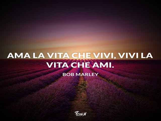 Ama la vita che vivi, vivi la vita che ami. (Bob Marley)