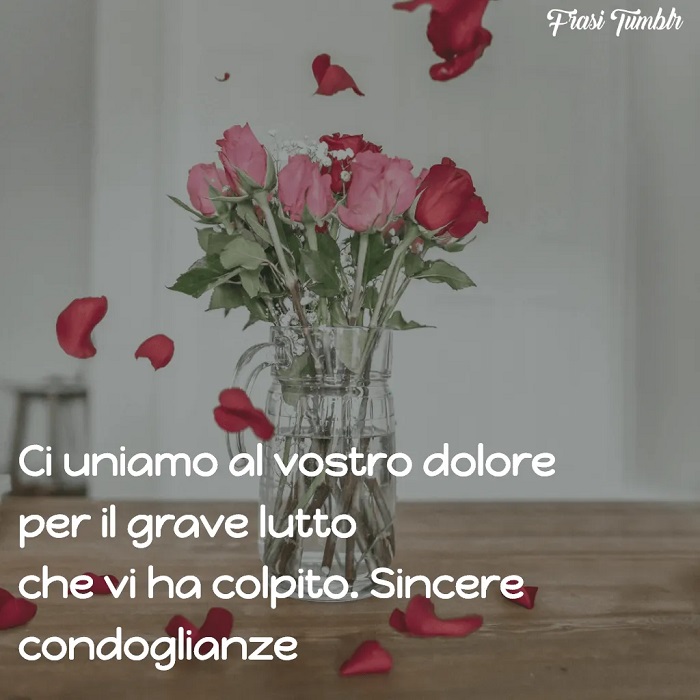 Ci uniamo al vostro dolore per il grave lutto che vi ha colpito. Sincere condoglianze.