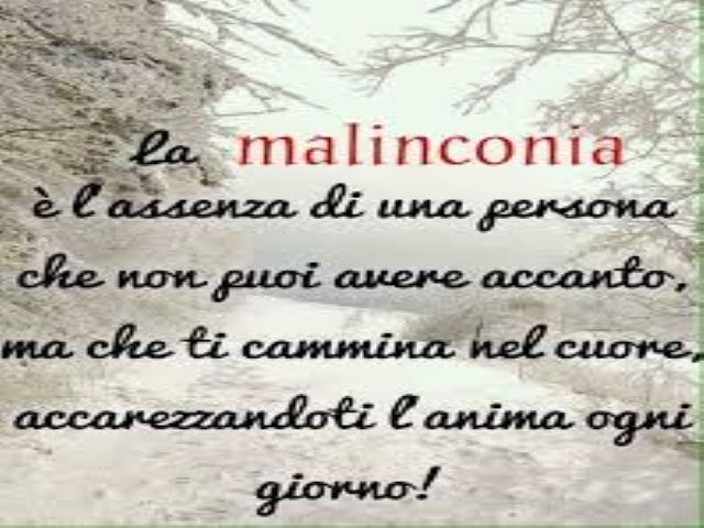 La malinconia è l'assenza di una persona che non puoi avere accanto, ma che ti cammina nel cuore, accarezzandoti l'anima ogni giorno.