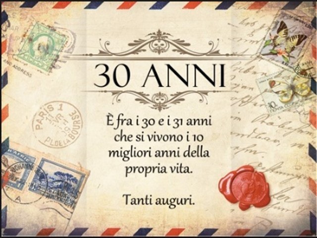 È fra i 30 e i 31 anni che si vivono i 10 migliori anni della propria vita. Tanti auguri