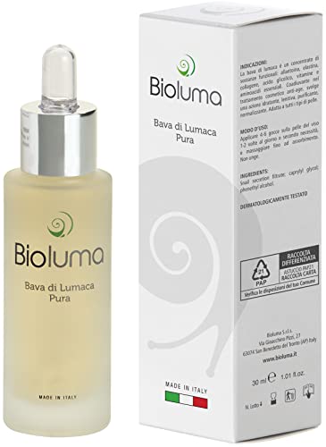 Bioluma Bava di Lumaca Pura 30ml 100% Made in Italy per Viso, Collo, Decolletè e Corpo