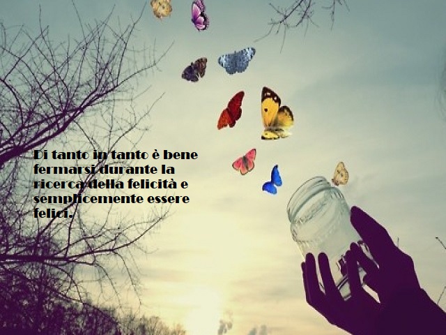 Di tanto in tanto è bene fermarsi durante la ricerca della felicità e semplicemente essere felici.