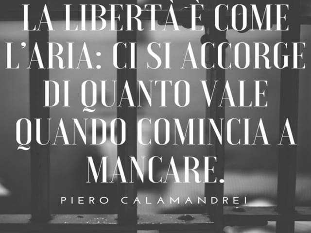 La libertà è come l'aria: ci si accorge di quanto vale quando comincia a mancare.(Piero Calamandrei)
