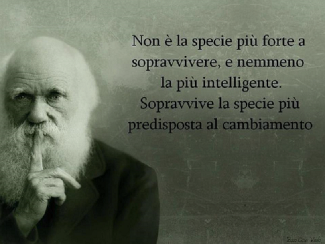 Non è la specie più forte a sopravvivere, e nemmeno la più intelligente. Sopravvive la specie più predisposta al cambiamento.