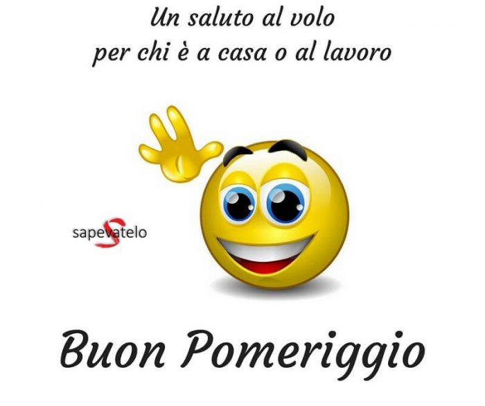 Un saluto al volo per chi è a casa e al lavoro. Buon pomeriggio