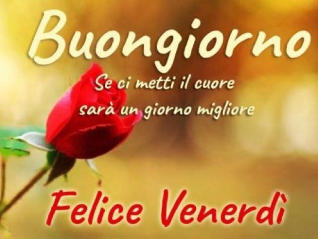 Buongiorno.Se ci metti il cuore sarà un giorno migliore.Felice venerdì.